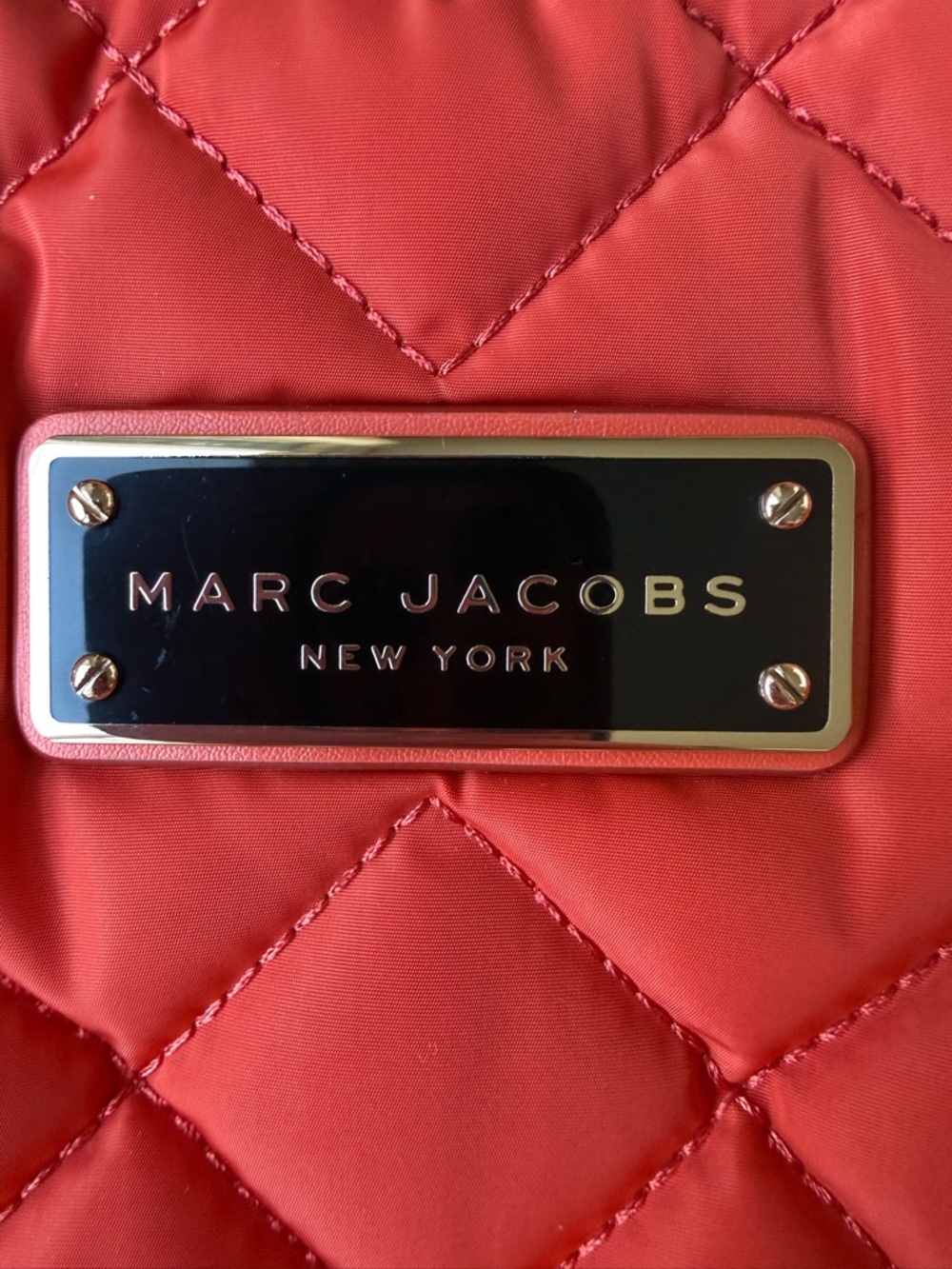 Marc Jacobs Quilted Nylon Shoulder Bag – Sunset Red | Gold Hardware | NWT - Picture 10 of 13